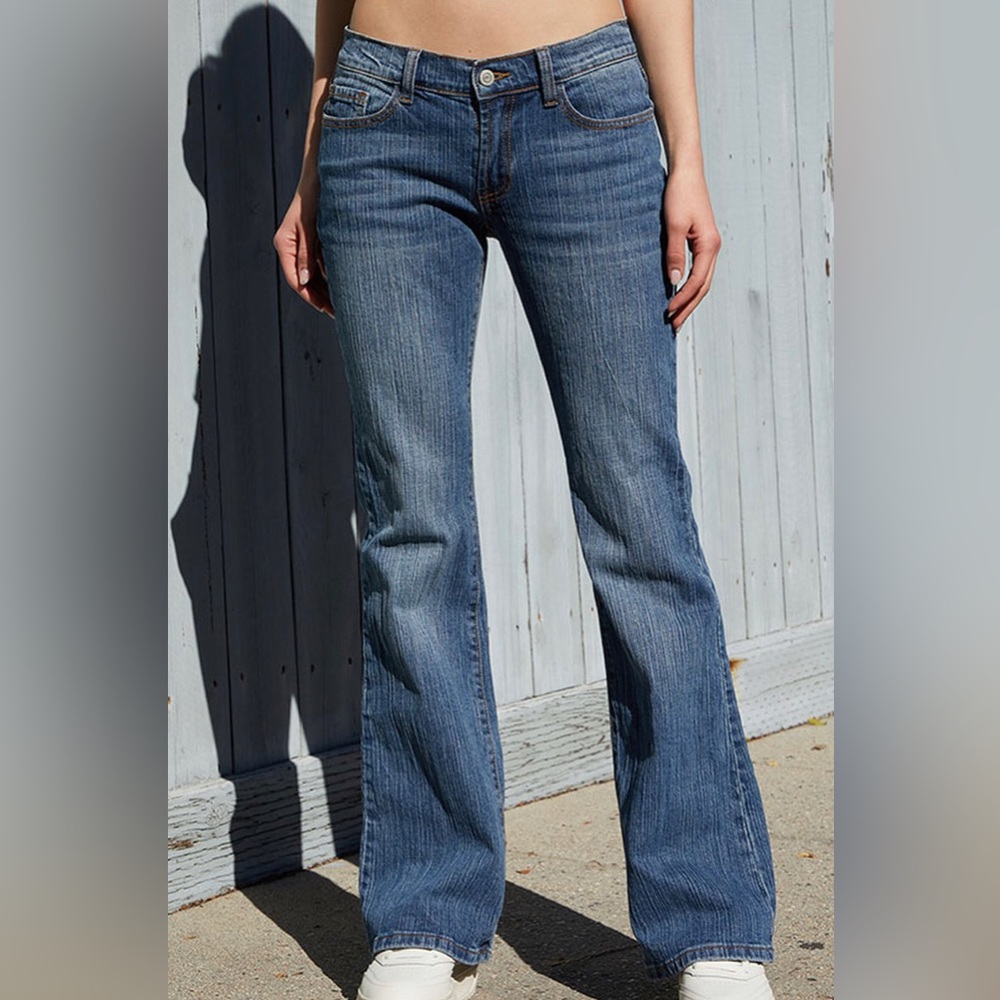 John Galt Dark Blue Brielle Bootcut Low Rise Jeans (pacsun)